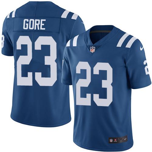 Nike Colts #23 Frank Gore Royal Blue Team Color Youth Stitched NFL Vapor Untouchable Limited Jersey