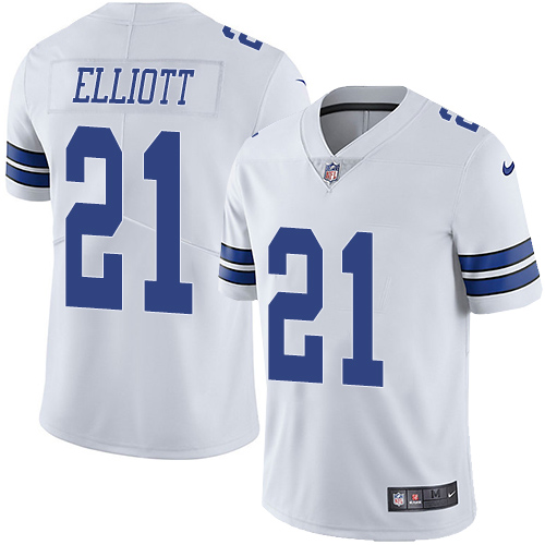 Nike Cowboys #21 Ezekiel Elliott White Youth Stitched NFL Vapor Untouchable Limited Jersey - Click Image to Close