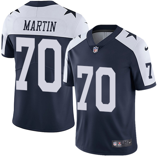Nike Cowboys #70 Zack Martin Navy Blue Thanksgiving Youth Stitched NFL Vapor Untouchable Limited Thr