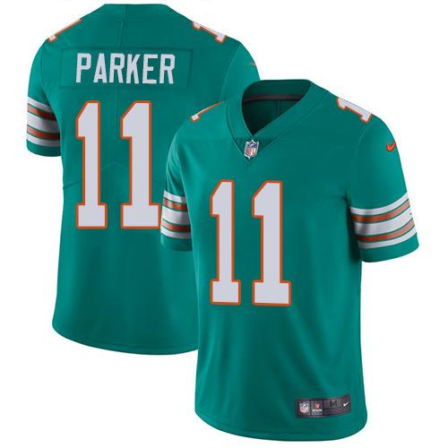 Nike Dolphins #11 DeVante Parker Aqua Green Alternate Youth Stitched NFL Vapor Untouchable Limited J