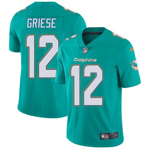 Nike Dolphins #12 Bob Griese Aqua Green Team Color Youth Stitched NFL Vapor Untouchable Limited Jers