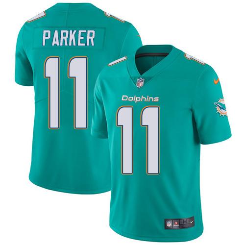 Nike Dolphins #11 DeVante Parker Aqua Green Team Color Youth Stitched NFL Vapor Untouchable Limited