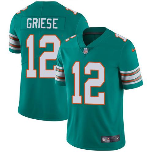 Nike Dolphins #12 Bob Griese Aqua Green Alternate Youth Stitched NFL Vapor Untouchable Limited Jerse