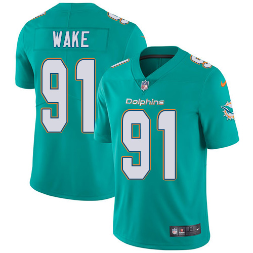 Nike Dolphins #91 Cameron Wake Aqua Green Team Color Youth Stitched NFL Vapor Untouchable Limited Je