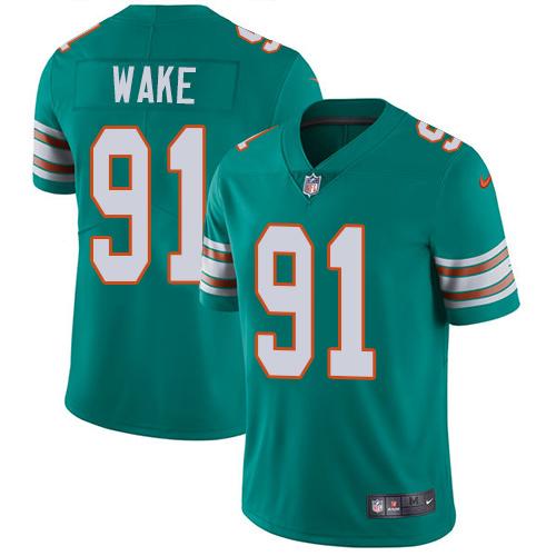 Nike Dolphins #91 Cameron Wake Aqua Green Alternate Youth Stitched NFL Vapor Untouchable Limited Jer