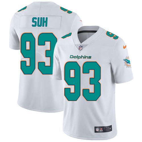 Nike Dolphins #93 Ndamukong Suh White Youth Stitched NFL Vapor Untouchable Limited Jersey