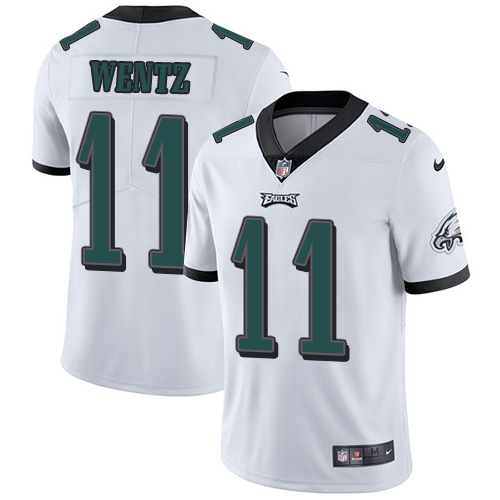 Nike Eagles #11 Carson Wentz White Youth Stitched NFL Vapor Untouchable Limited Jersey - Click Image to Close