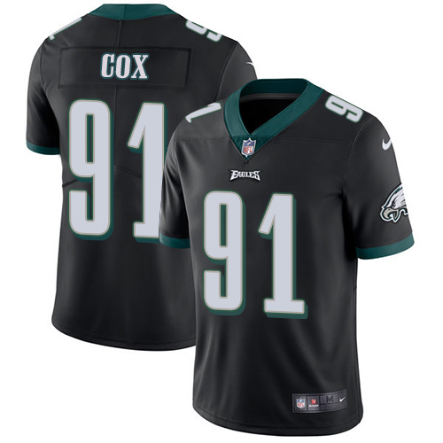 Nike Eagles #91 Fletcher Cox Black Alternate Youth Stitched NFL Vapor Untouchable Limited Jersey - Click Image to Close