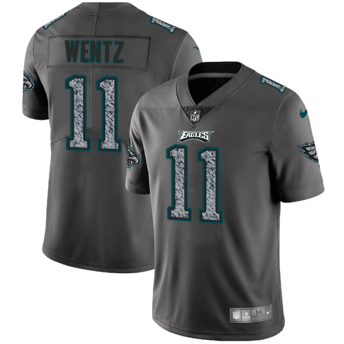 Nike Eagles #11 Carson Wentz Gray Static Youth Stitched NFL Vapor Untouchable Limited Jersey - Click Image to Close
