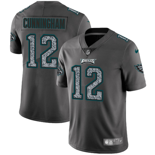 Nike Eagles #12 Randall Cunningham Gray Static Youth Stitched NFL Vapor Untouchable Limited Jersey - Click Image to Close