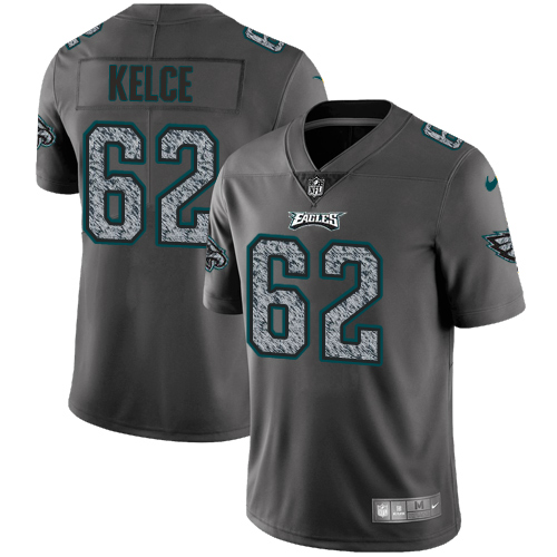 Nike Eagles #62 Jason Kelce Gray Static Youth Stitched NFL Vapor Untouchable Limited Jersey - Click Image to Close