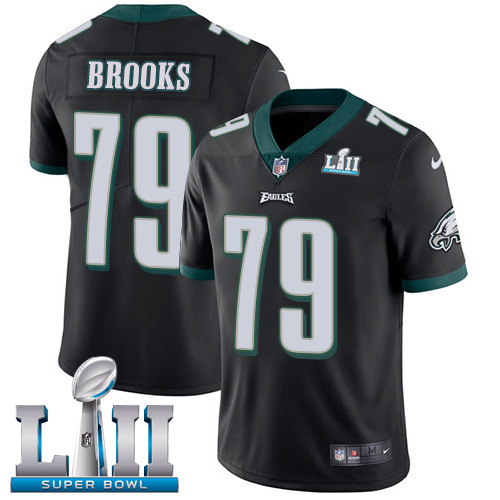 Nike Eagles #79 Brandon Brooks Black Alternate Super Bowl LII Youth Stitched NFL Vapor Untouchable L