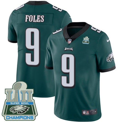 Nike Eagles #9 Nick Foles Midnight Green Team Color Super Bowl LII Champions Youth Stitched NFL Vapo