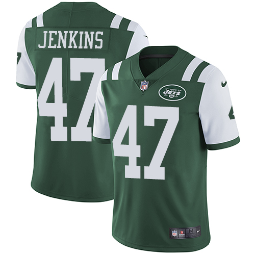 Nike Jets #47 Jordan Jenkins Green Team Color Youth Stitched NFL Vapor Untouchable Limited Jersey