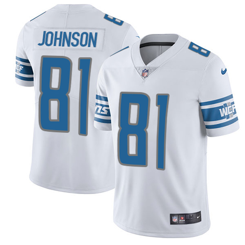 Nike Lions #81 Calvin Johnson White Youth Stitched NFL Vapor Untouchable Limited Jersey - Click Image to Close
