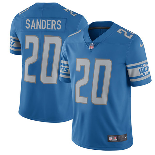 Nike Lions #20 Barry Sanders Light Blue Team Color Youth Stitched NFL Vapor Untouchable Limited Jers - Click Image to Close