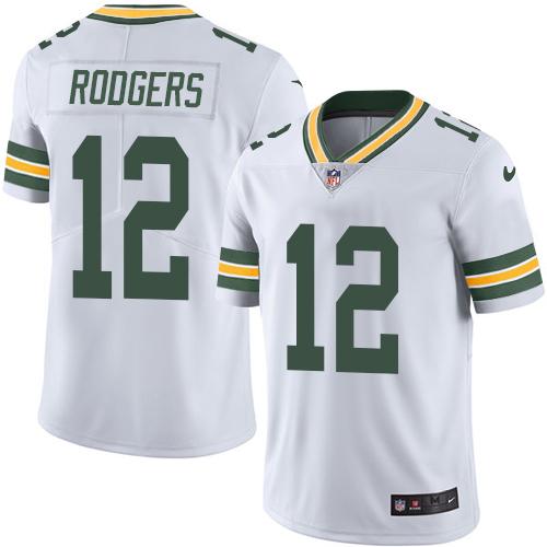 Nike Packers #12 Aaron Rodgers White Youth Stitched NFL Vapor Untouchable Limited Jersey - Click Image to Close