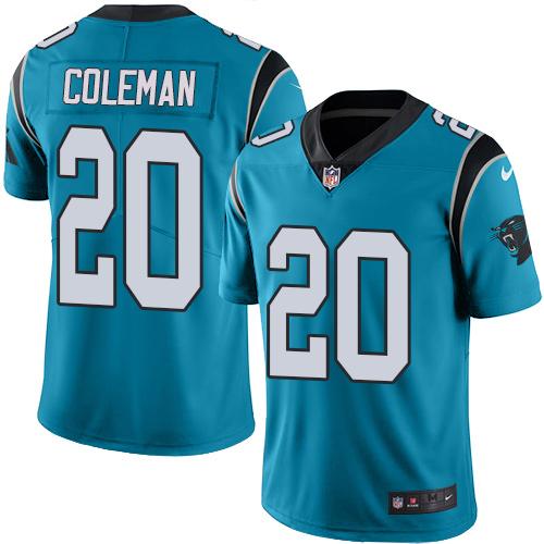 Nike Panthers #20 Kurt Coleman Blue Alternate Youth Stitched NFL Vapor Untouchable Limited Jersey - Click Image to Close