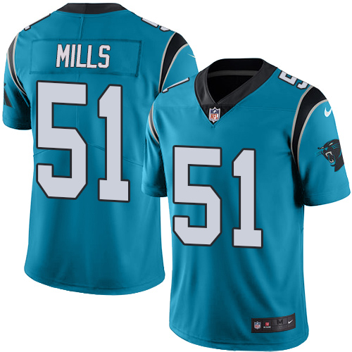Nike Panthers #51 Sam Mills Blue Alternate Youth Stitched NFL Vapor Untouchable Limited Jersey - Click Image to Close