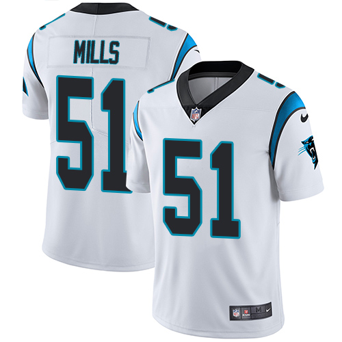 Nike Panthers #51 Sam Mills White Youth Stitched NFL Vapor Untouchable Limited Jersey - Click Image to Close