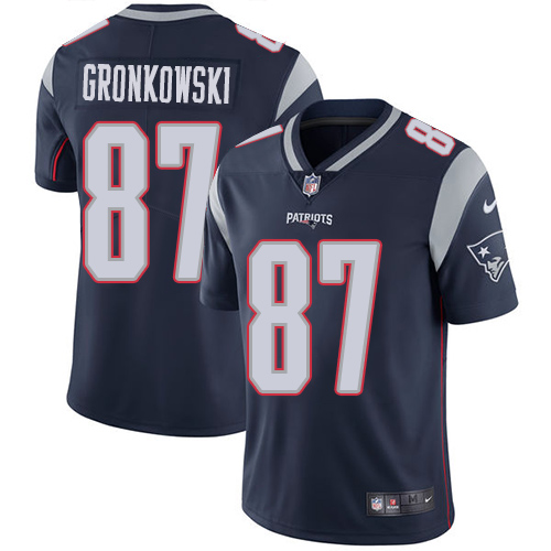 Nike Patriots #87 Rob Gronkowski Navy Blue Team Color Youth Stitched NFL Vapor Untouchable Limited J