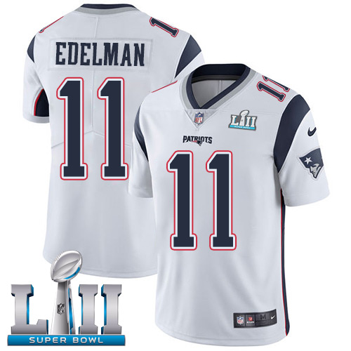 Nike Patriots #11 Julian Edelman White Super Bowl LII Youth Stitched NFL Vapor Untouchable Limited J