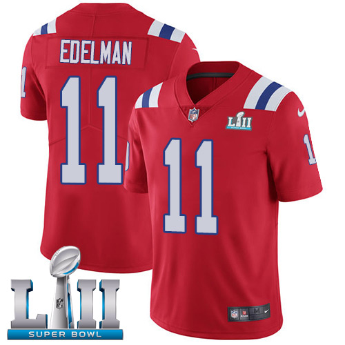 Nike Patriots #11 Julian Edelman Red Alternate Super Bowl LII Youth Stitched NFL Vapor Untouchable L
