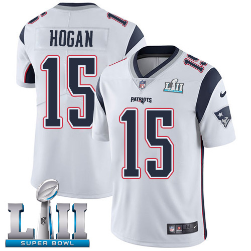Nike Patriots #15 Chris Hogan White Super Bowl LII Youth Stitched NFL Vapor Untouchable Limited Jers