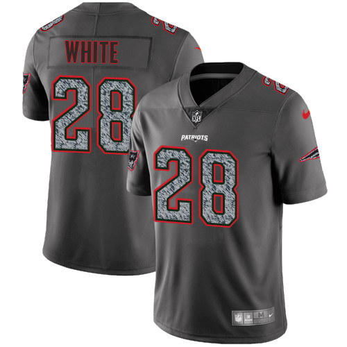 Nike Patriots #28 James White Gray Static Youth Stitched NFL Vapor Untouchable Limited Jersey