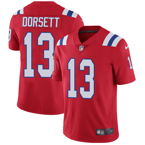 Nike Patriots #13 Phillip Dorsett Red Alternate Youth Stitched NFL Vapor Untouchable Limited Jersey - Click Image to Close