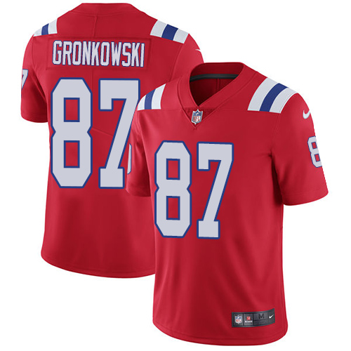 Nike Patriots #87 Rob Gronkowski Red Alternate Youth Stitched NFL Vapor Untouchable Limited Jersey - Click Image to Close