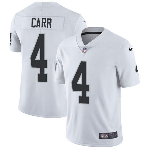 Nike Raiders #4 Derek Carr White Youth Stitched NFL Vapor Untouchable Limited Jersey - Click Image to Close