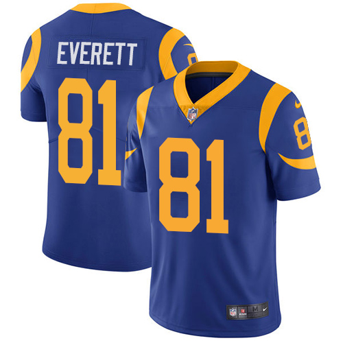 Nike Rams #81 Gerald Everett Royal Blue Alternate Youth Stitched NFL Vapor Untouchable Limited Jerse