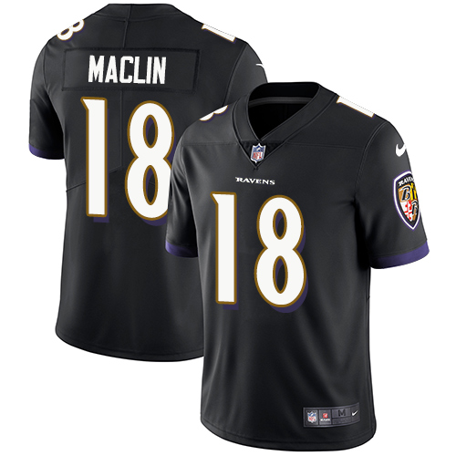 Nike Ravens #18 Jeremy Maclin Black Alternate Youth Stitched NFL Vapor Untouchable Limited Jersey - Click Image to Close