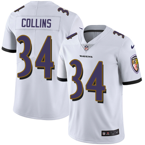 Nike Ravens #34 Alex Collins White Youth Stitched NFL Vapor Untouchable Limited Jersey - Click Image to Close