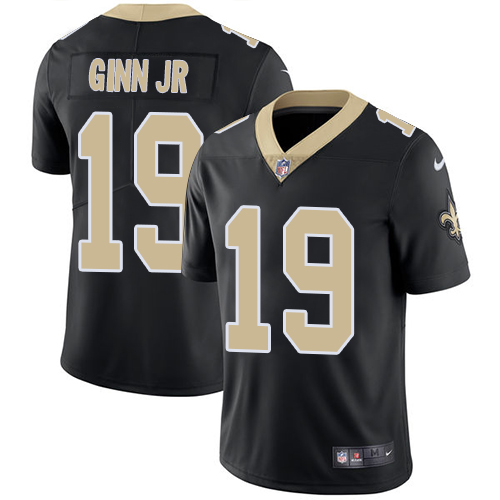 Nike Saints #19 Ted Ginn Jr Black Team Color Youth Stitched NFL Vapor Untouchable Limited Jersey - Click Image to Close