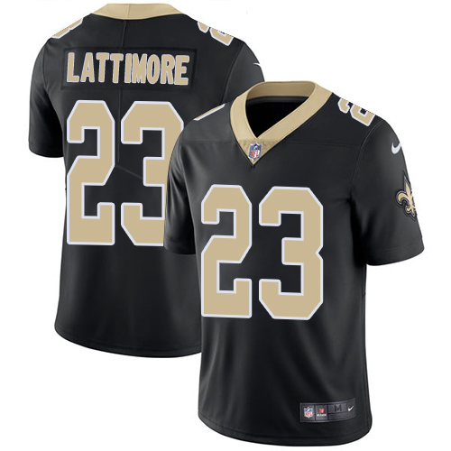 Nike Saints #23 Marshon Lattimore Black Team Color Youth Stitched NFL Vapor Untouchable Limited Jers - Click Image to Close