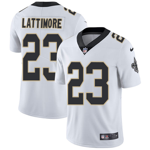Nike Saints #23 Marshon Lattimore White Youth Stitched NFL Vapor Untouchable Limited Jersey - Click Image to Close