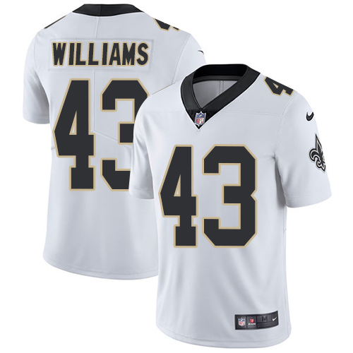 Nike Saints #43 Marcus Williams White Youth Stitched NFL Vapor Untouchable Limited Jersey - Click Image to Close