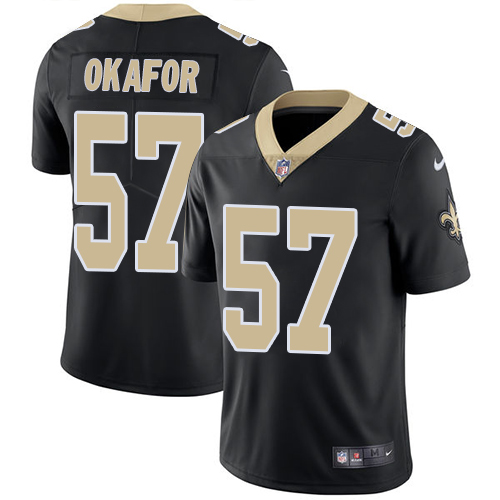 Nike Saints #57 Alex Okafor Black Team Color Youth Stitched NFL Vapor Untouchable Limited Jersey