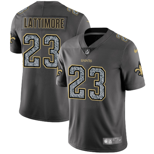 Nike Saints #23 Marshon Lattimore Gray Static Youth Stitched NFL Vapor Untouchable Limited Jersey