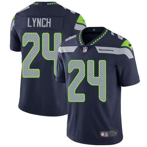 Nike Seahawks #24 Marshawn Lynch Steel Blue Team Color Youth Stitched NFL Vapor Untouchable Limited