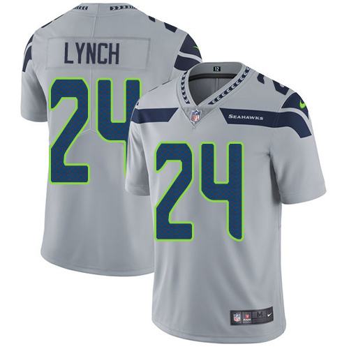 Nike Seahawks #24 Marshawn Lynch Grey Alternate Youth Stitched NFL Vapor Untouchable Limited Jersey - Click Image to Close