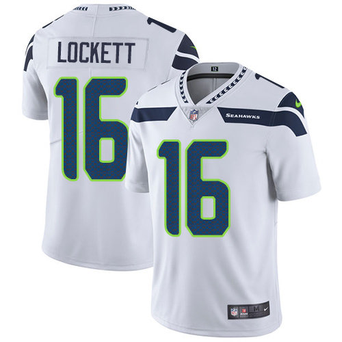 Nike Seahawks #16 Tyler Lockett White Youth Stitched NFL Vapor Untouchable Limited Jersey - Click Image to Close
