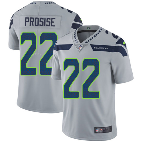 Nike Seahawks #22 C. J. Prosise Grey Alternate Youth Stitched NFL Vapor Untouchable Limited Jersey - Click Image to Close