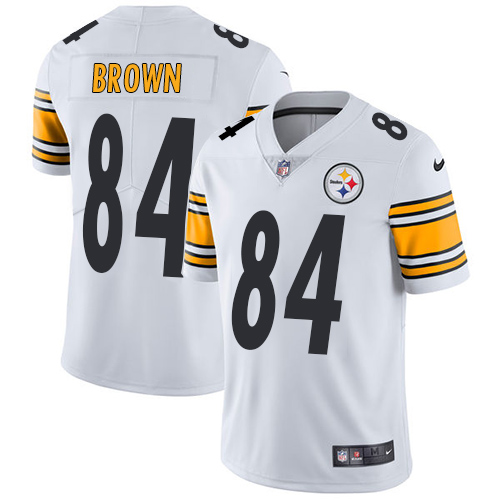 Nike Steelers #84 Antonio Brown White Youth Stitched NFL Vapor Untouchable Limited Jersey - Click Image to Close