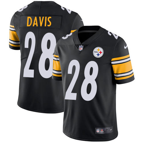 Nike Steelers #28 Sean Davis Black Team Color Youth Stitched NFL Vapor Untouchable Limited Jersey - Click Image to Close