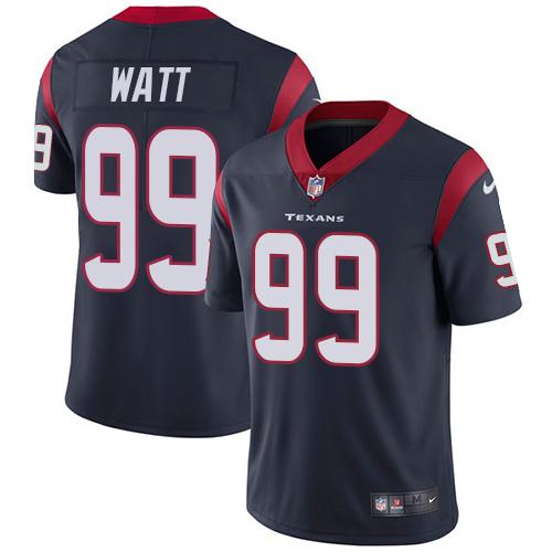 Nike Texans #99 J.J. Watt Navy Blue Team Color Youth Stitched NFL Vapor Untouchable Limited Jersey - Click Image to Close