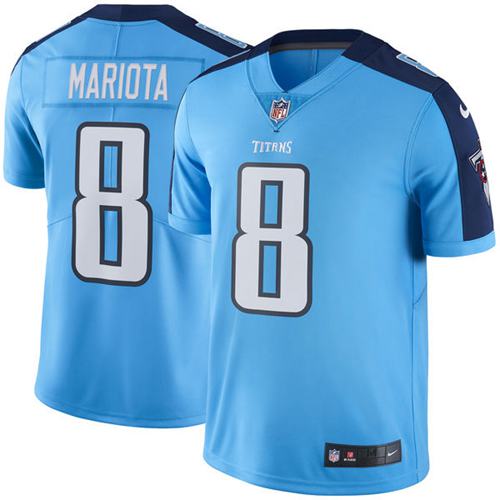 Nike Titans #8 Marcus Mariota Light Blue Team Color Youth Stitched NFL Vapor Untouchable Limited Jer - Click Image to Close