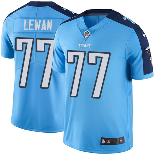 Nike Titans #77 Taylor Lewan Light Blue Team Color Youth Stitched NFL Vapor Untouchable Limited Jers - Click Image to Close